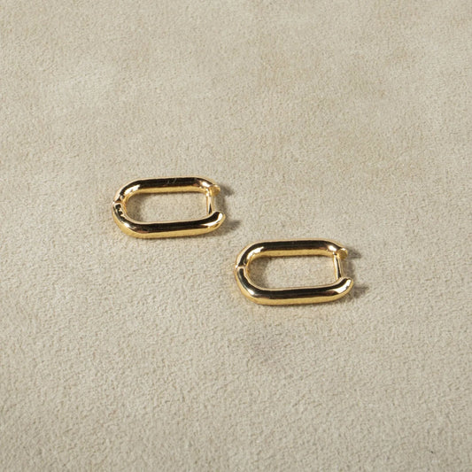 Rectangular earrings - gold plated