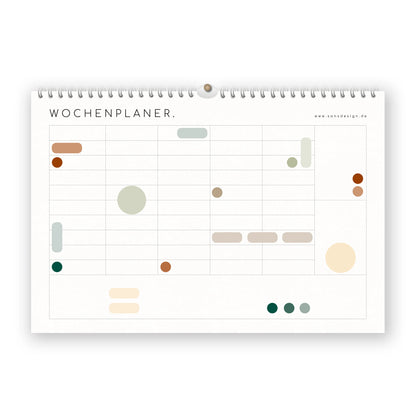 Weekly planner with stickers