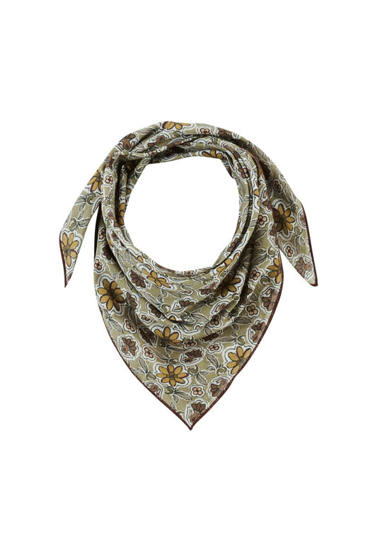 Small cotton voile scarf Bijou Jade: JADE JEWEL / 60 cm x 60 cm
