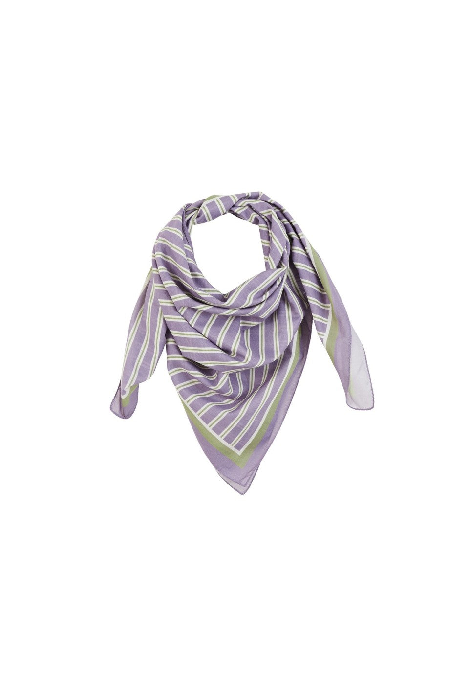 Purple Stripes Cotton Voile Scarf: PURPLE STRIPES