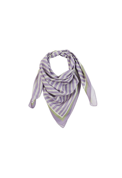 Purple Stripes Cotton Voile Scarf: PURPLE STRIPES