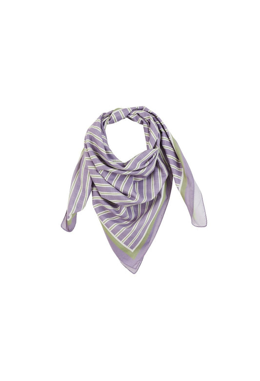 Purple Stripes Cotton Voile Scarf: PURPLE STRIPES