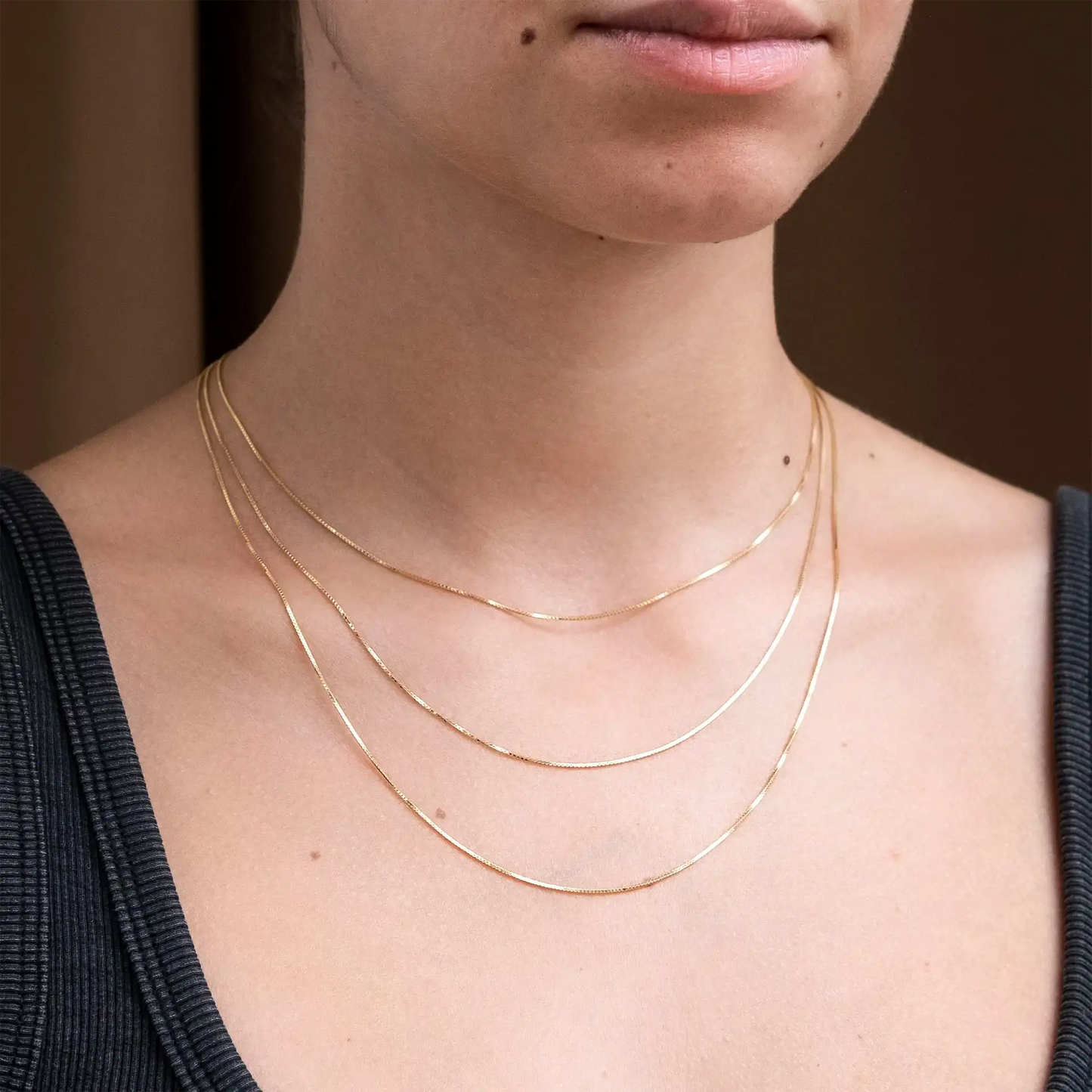 Box Chain Necklace in Gold