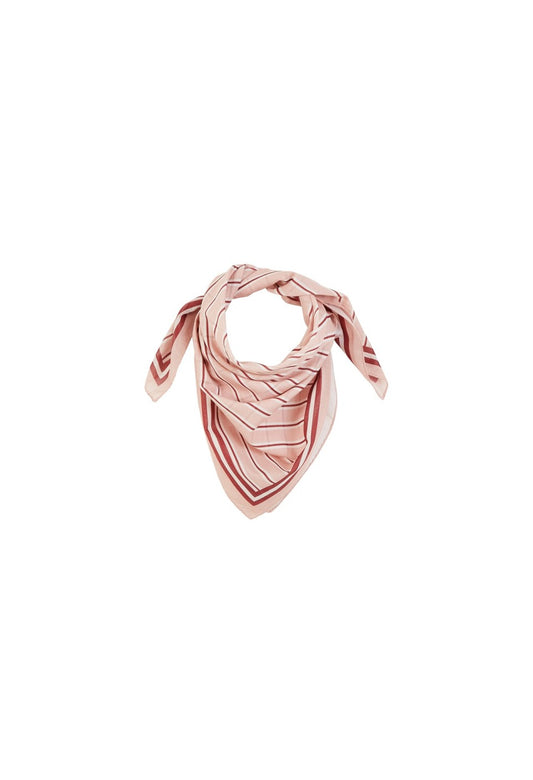 Small cotton voile scarf Vermilion Stripes: RAYURES VERMILLON - 60x60cm